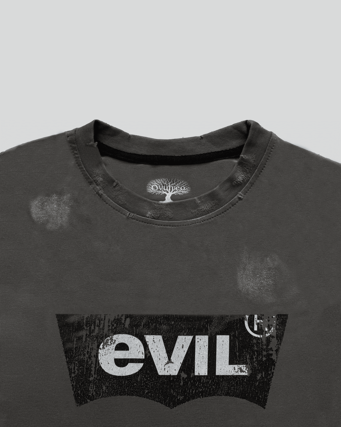 EVIL DISTRESSED T-SHIRT (DARK GREEN)