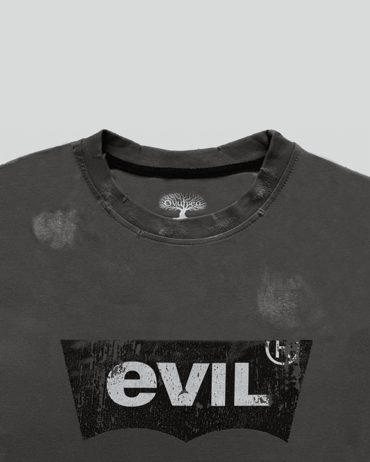 EVIL DISTRESSED T-SHIRT (DARK GREEN)