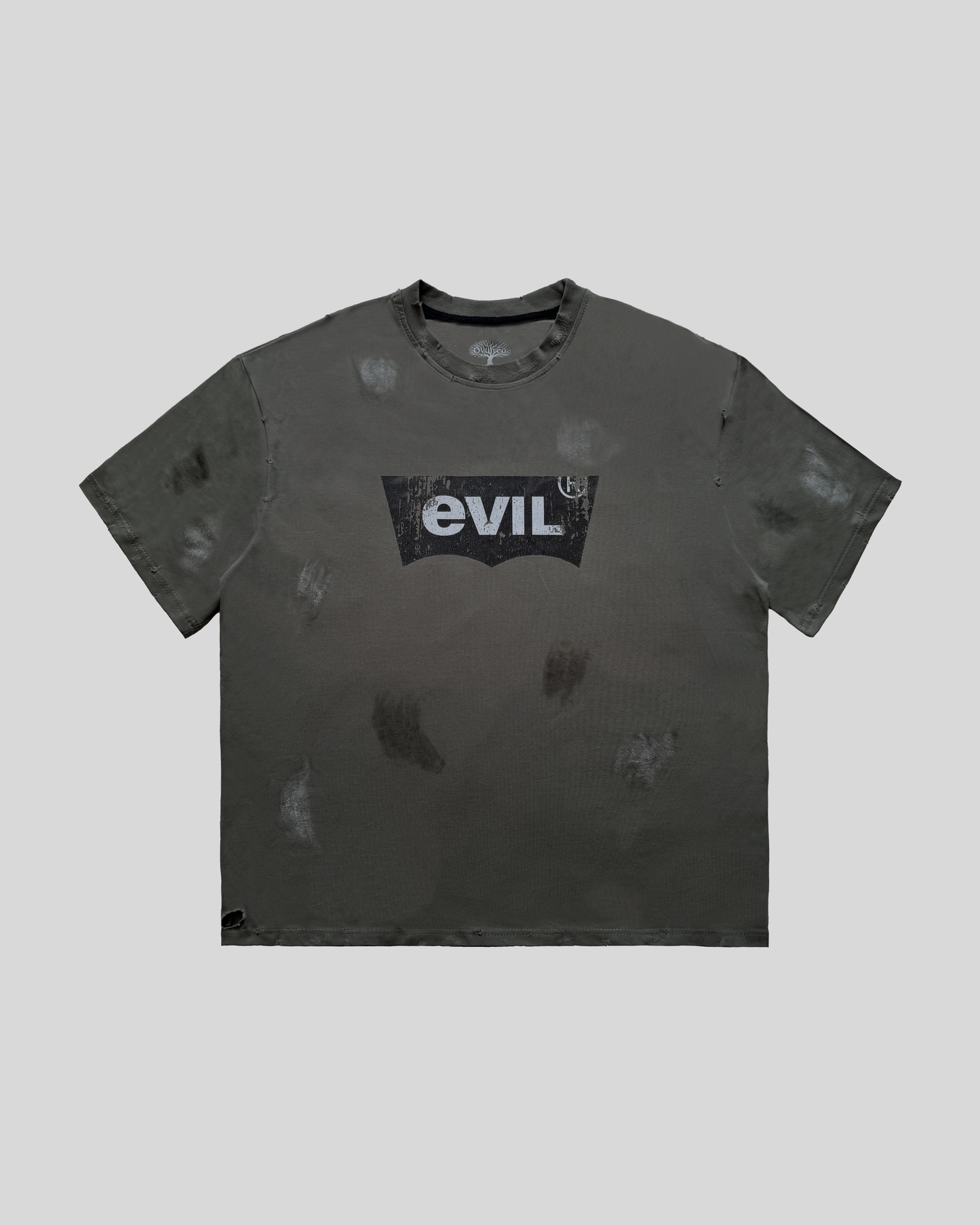 EVIL DISTRESSED T-SHIRT (DARK GREEN)